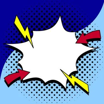 Comic Speech Bubble With Copy Space And Colorful Doodles. Design Of Empty Stock Illustration