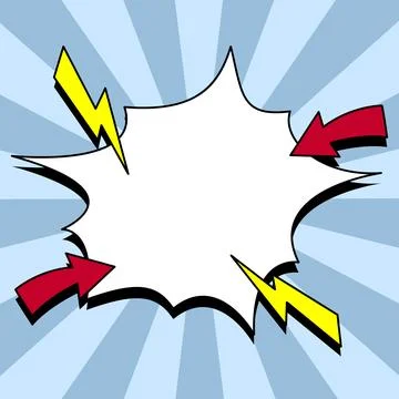 Comic Speech Bubble With Copy Space And Colorful Doodles. Design Of Empty Stock Illustration