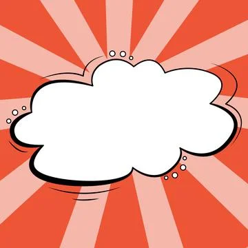 Comic Speech Bubble With Copy Space And Colorful Doodles. Design Of Empty Stock Illustration
