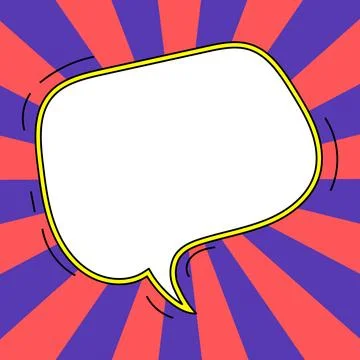 Comic Speech Bubble With Copy Space And Colorful Doodles. Design Of Empty Stockillustratie