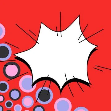 Comic Speech Bubble With Copy Space And Colorful Doodles. Design Of Empty Stockillustratie