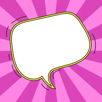 Comic Speech Bubble With Copy Space And Colorful Doodles. Design Of Empty Stock Illustration