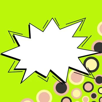 Comic Speech Bubble With Copy Space And Colorful Doodles. Design Of Empty Stock Illustration