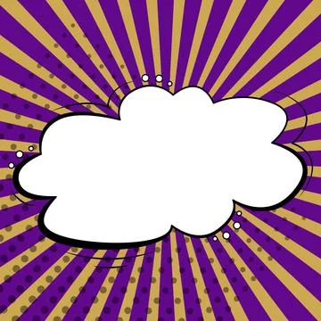Comic Speech Bubble With Copy Space And Colorful Doodles. Design Of Empty Stock Illustration