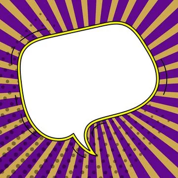 Comic Speech Bubble With Copy Space And Colorful Doodles. Design Of Empty Stock Illustration
