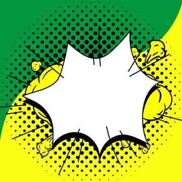 Comic Speech Bubble With Copy Space And Colorful Doodles. Design Of Empty Stock Illustration