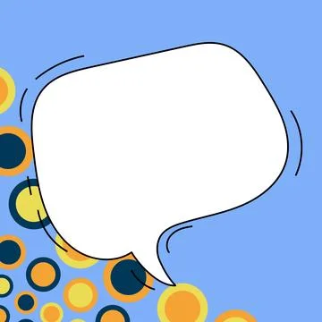 Comic Speech Bubble With Copy Space And Colorful Doodles. Design Of Empty Stock Illustration