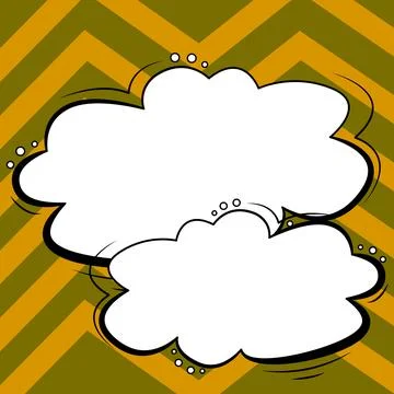 Comic Speech Bubble With Copy Space And Colorful Doodles. Design Of Empty Stock Illustration