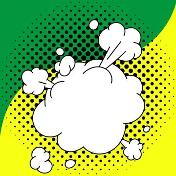 Comic Speech Bubble With Copy Space And Colorful Doodles. Design Of Empty Stock Illustration