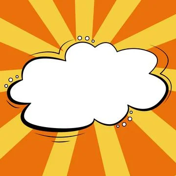 Comic Speech Bubble With Copy Space And Colorful Doodles. Design Of Empty Stock Illustration