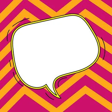 Comic Speech Bubble With Copy Space And Colorful Doodles. Design Of Empty Stock Illustration