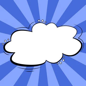 Comic Speech Bubble With Copy Space And Colorful Doodles. Design Of Empty Stock Illustration
