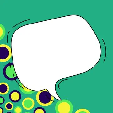 Comic Speech Bubble With Copy Space And Colorful Doodles. Design Of Empty Stock Illustration