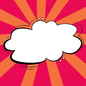 Comic Speech Bubble With Copy Space And Colorful Doodles. Design Of Empty Stock Illustration