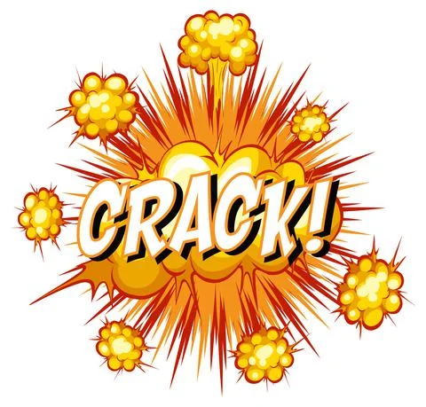 Comic speech bubble with crack text Stock Illustration