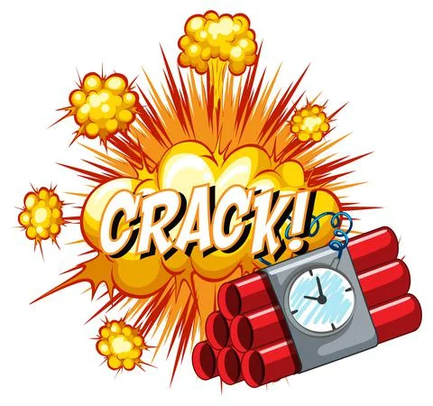 Comic speech bubble with crack text Stock Illustration