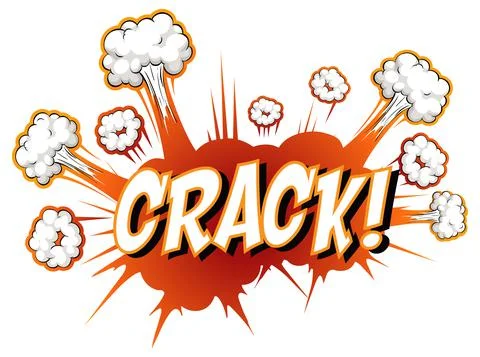 Comic speech bubble with crack text Illustrazione stock