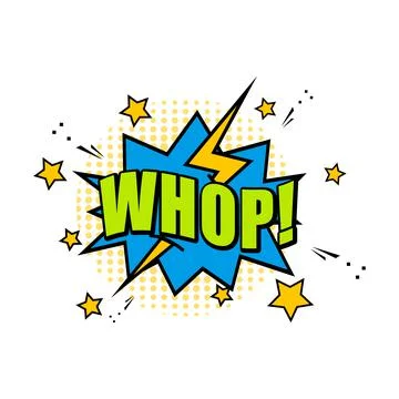 Comic speech bubble element with whop sign Stock Illustration