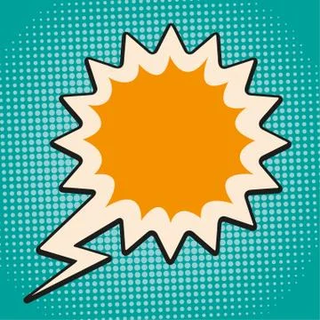 Comic Speech Bubble Explosion Retro Halftone Stock Illustration