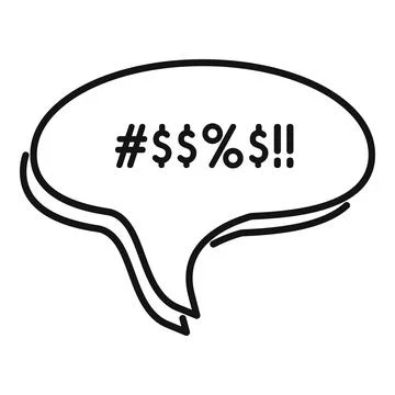 Comic speech bubble expressing anger with censored curse words Stock Illustration