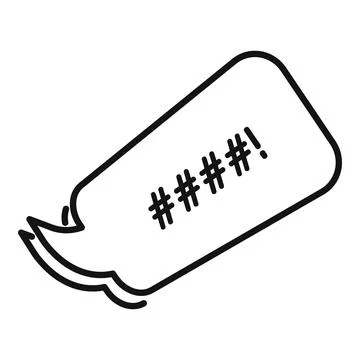 Comic speech bubble expressing censored swear word with hashtags Stock Illustration
