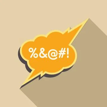 Comic speech bubble expressing censored swear words with symbols Stock Illustration