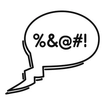 Comic speech bubble expressing censored swear words with symbols Ilustración de archivo