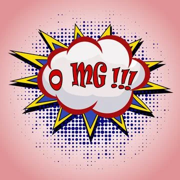 Comic speech bubble with expression text OMG, Doodle of speech comic bubbles. Stock Illustration