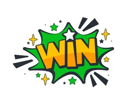 Comic speech bubble with expression text Win. Retro pop art style. Vector Illustrazione stock