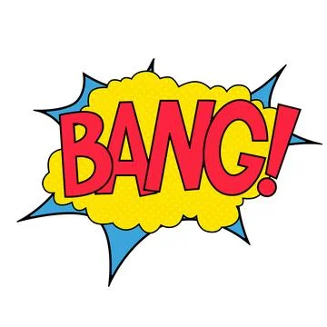 Comic speech bubble with expression text BANG! Illustrazione stock