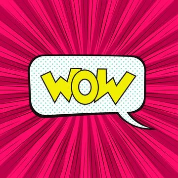 Comic speech bubble with expression text Wow! Stock Illustration