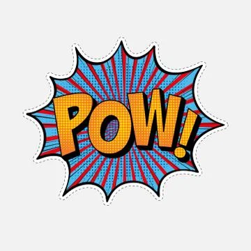 Comic Speech Bubble With Expression Word POW Illustrazione stock