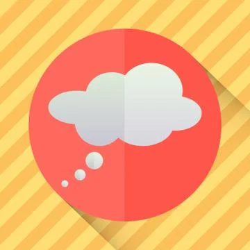 Comic speech bubble flat icon. Chat think symbol. Stock Illustration