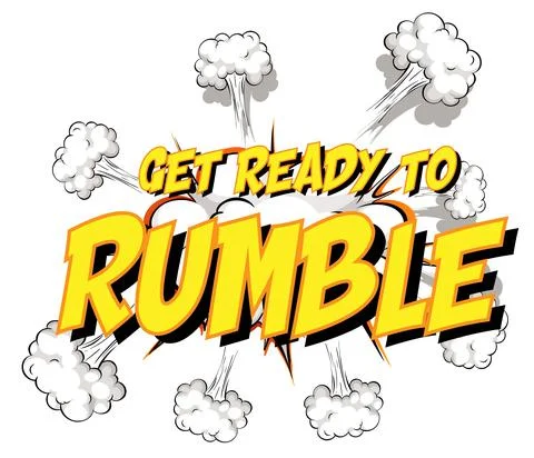 Comic speech bubble with get ready to rumble text Stock Illustration
