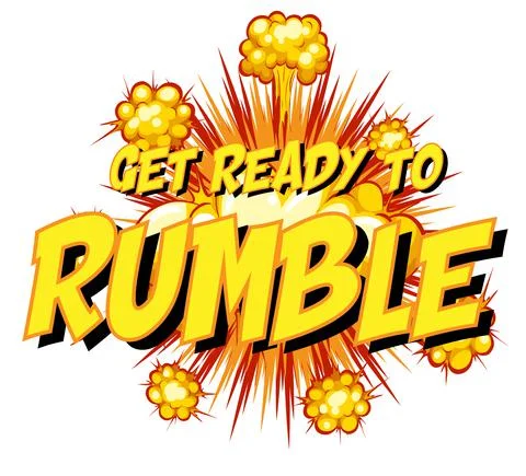 Comic speech bubble with get ready to rumble text Stock Illustration