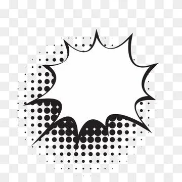 Comic speech bubble on halftone dots background in retro pop art style. 스톡 일러스트