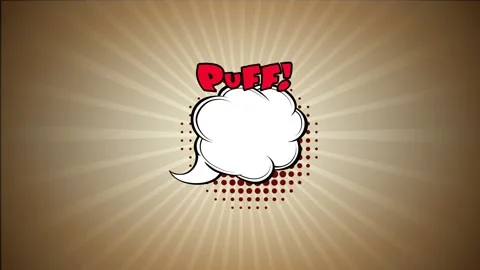 Comic speech bubble with halftone pattern on a brown sunburst background Stock Footage 346847420