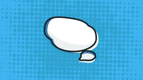 Comic speech bubble with halftone pattern background for graphic design Stock Footage 346848388