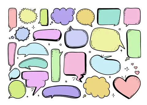 Comic speech bubble hand-drawn sketch in doodle style Vector illustration bubble Stock Illustration