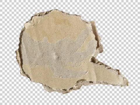 Comic Speech Bubble Handmade from Torn Recycled Cardboard Paper Stock Photos