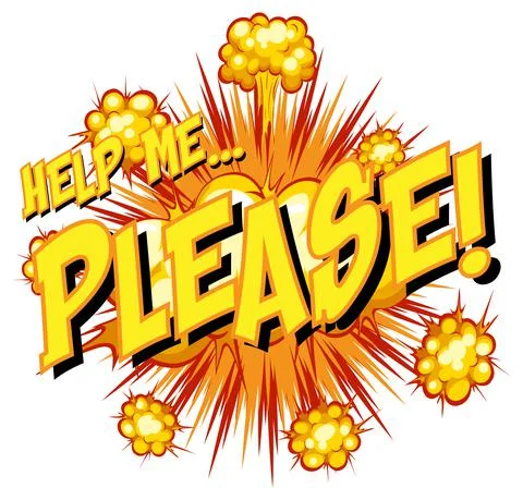 Comic speech bubble with help me please text Stock Illustration