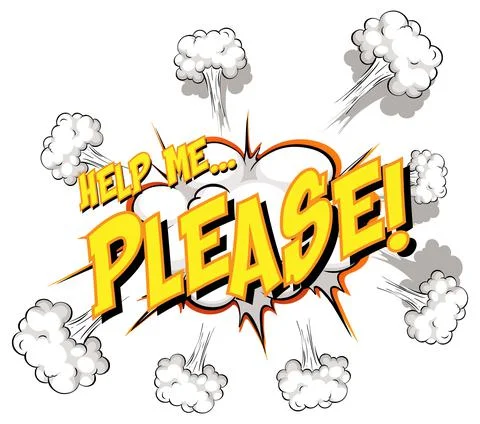 Comic speech bubble with help me please text Stock Illustration