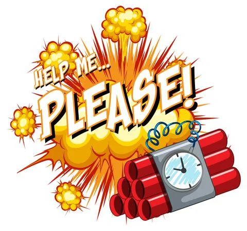 Comic speech bubble with help me please text Illustrazione stock