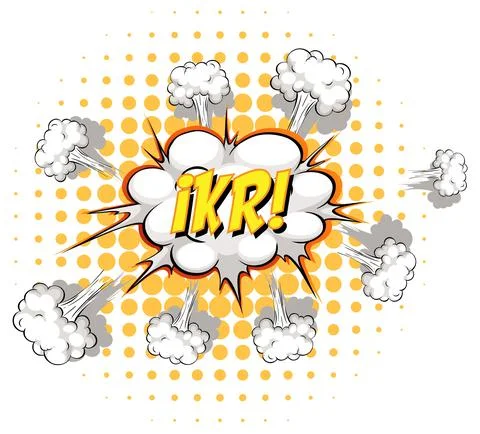 Comic speech bubble with ikr text Stock Illustration