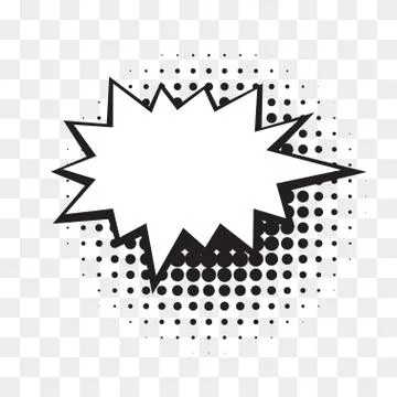 Comic speech bubble isolated on halftone dots background in retro pop art style. Stock Illustration