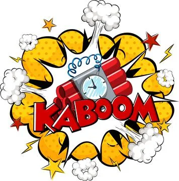 Comic speech bubble with kaboom text Stock Illustration