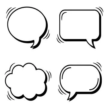 Comic speech bubble line art vector illustration on white background Stock Illustration