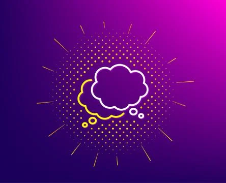 Comic speech bubble line icon. Chat sign. Social media message. Vector Stockillustratie