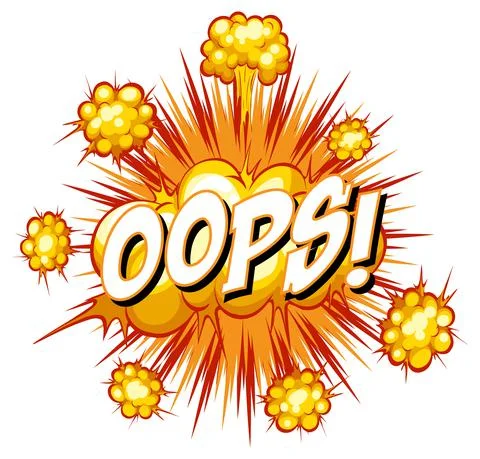 Comic speech bubble with oops text Stock Illustration