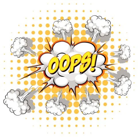 Comic speech bubble with oops text Illustrazione stock